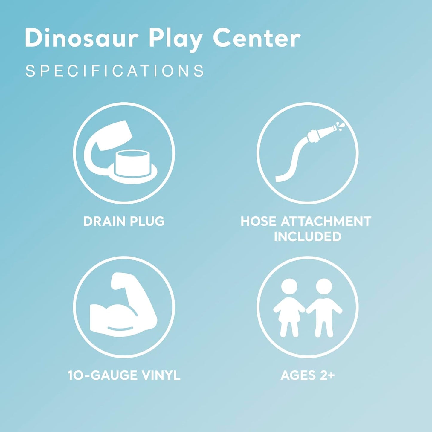 Inflatable Dinosaur Play Center Outdoor Playhouse Inflatable Water Park with Kid Pool Slide, Water Sprayer, Waterfall, and 6 Balls, Multicolor